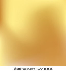 Soft golden gradient. Blurred abstract background. Gold gradient blurry blend. Holographic illustration. Smooth texture. Beautiful natural light vector. Holographic soft golden mesh. Light design.