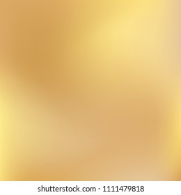 Soft golden gradient. Blurred abstract background. Gold gradient blurry blend. Holographic illustration. Smooth texture. Beautiful natural light vector. Holographic soft golden mesh. Light design.