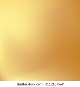 Soft golden gradient. Blurred abstract background. Gold gradient blurry blend. Holographic illustration. Smooth texture. Beautiful natural light vector. Holographic soft golden mesh. Light design.