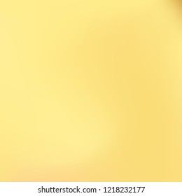 Soft golden gradient. Blurred abstract background. Gold gradient blurry blend. Holographic illustration. Smooth texture. Beautiful natural light vector. Holographic soft golden mesh. Light design.