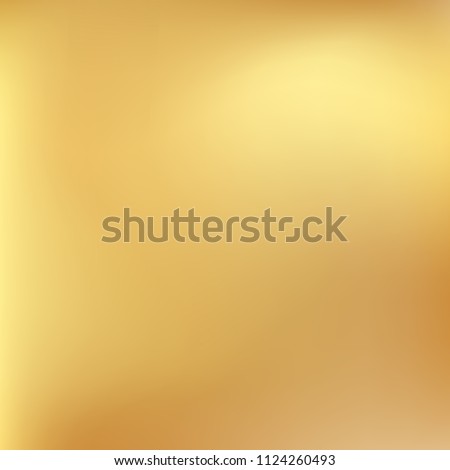 Soft golden gradient. Blurred abstract background. Gold gradient blurry blend. Holographic illustration. Smooth texture. Beautiful natural light vector. Holographic soft golden mesh. Light design.