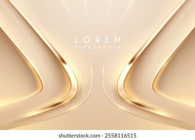 Soft golden lines background with glow effect