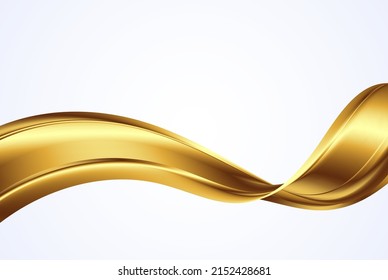 Soft golden wavy shapes.Abstract golden wave flow. Cover decoration.