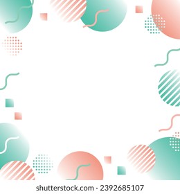 Soft gradation Memphis design, frame border (1:1)