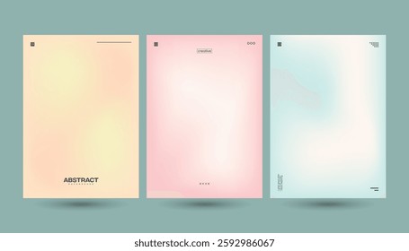 Soft Gradient Abstract Background Collection in Pastel Yellow, Pink, and Blue for Branding and Web Design
