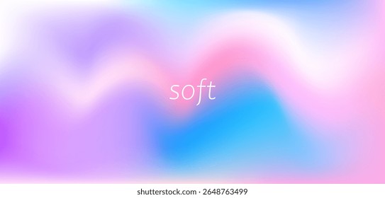 Fundo abstrato de gradiente suave com tons de rosa, azul, roxo e branco fluindo. Textura suave e com brilho perfeito para design moderno, arte digital, papéis de parede ou imagens de marca.