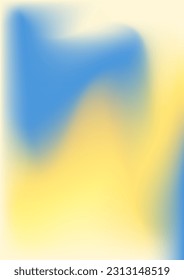 Soft gradient abstract illustration in Ukrainian flag colors. Blue and yellow mesh gradient background. Abstract fluid illustrations in y2k aesthetic.