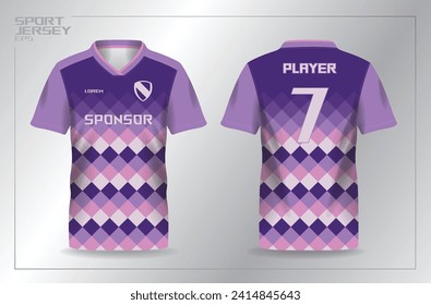 plantilla de diseño jersey de deporte púrpura y rosa abstracto de gradiente suave