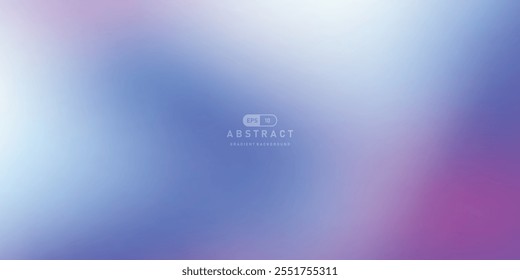 Fundo de gradiente suave com mistura de tons de azul, roxo e branco, criando efeito visual calmante e abstrato. Ideal para projetos de design que precisam de pano de fundo sutil e calmante. VETOR EPS 10.