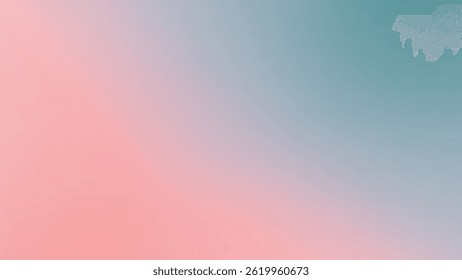 A soft gradient background with blend of pink and teal colors creates calming effect