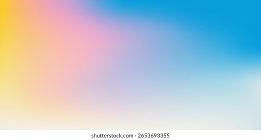 Soft gradient background with dreamy pastel tones blending yellow, pink, and blue. Vector Illustration