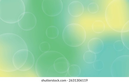 A soft gradient background with floating translucent soap bubbles