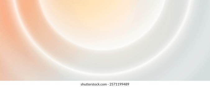 Soft gradient background with orange and white hues. The background features smooth, circular patterns in orange and white tones. Gradient neon background vector. Orange background.