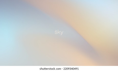 Soft gradient background in pastel blue and yellow halftones. Trendy wallpaper with blurred shapes for poster, website, advertising, cards, etc.