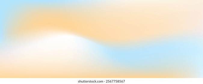 A soft gradient background, background with pastel blue and orange hues, background with a smooth, dreamy texture. Blue and orange. Minimal abstract gradient flow background vector