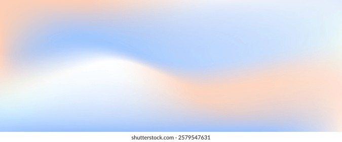 A soft gradient background, background with pastel blue and peach colors, background with smooth, dreamy texture. Minimal abstract gradient flow background vector