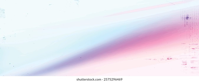 Soft gradient background with pastel pink and blue colors, featuring a smooth texture. The background blends pink and blue hues seamlessly. Light leak background vector. Pink background.