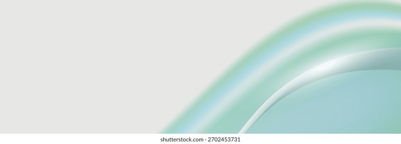 Fundo de gradiente suave com um design suave e fluido. As cores verde claro e branco criam um efeito de plano de fundo sereno e arejado. Vetor de plano de fundo da onda de gradiente. Fundo verde.