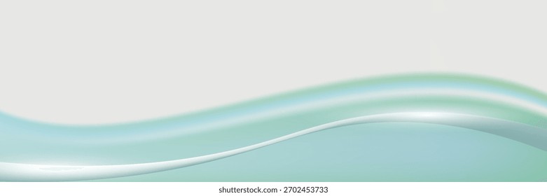 Fundo de gradiente suave com um design suave e fluido. As cores verde claro e branco criam um efeito de plano de fundo sereno e arejado. Vetor de plano de fundo da onda de gradiente. Fundo verde.