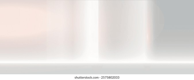 Soft gradient background with a smooth texture. The background features white and gray tones, creating a serene white and gray ambiance. Gradient aesthetic background vector. Gray background.