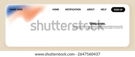 A soft gradient background transitions from blue to orange on the left side