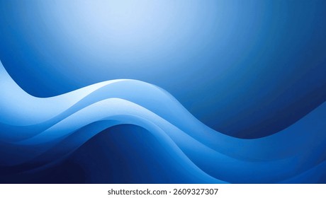 Soft Gradient Blue Abstract Background with Smooth Curves and Subtle Lighting