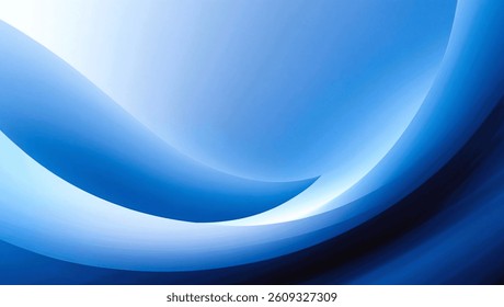 Soft Gradient Blue Abstract Background with Smooth Curves and Subtle Lighting