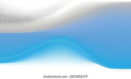 Soft Gradient Blue Abstract Wavy Pattern Isolated on Transparent Background