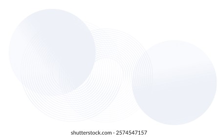 Soft gradient blue, pink abstract shifting smoothly from navy blue to soft violet. with Abstract circle lines on light blue background. and Geometric stripe line art design.