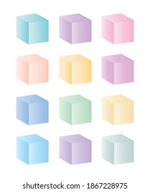 Soft Gradient Cube Premium Vector