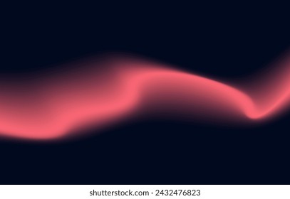 Soft Gradient Curving Begonia color on dark blue background. Calm fiery pink abstract background. Vector Illustration. EPS 10. 