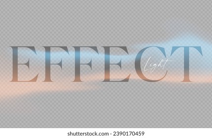 Soft gradient fog and sun shining light effect. Vector transparent blur design