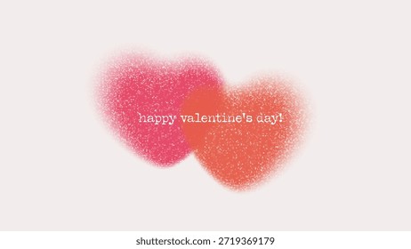 Forma suave del corazón del gradiente con los puntos del semitono y el efecto groovy del ruido. Abstractas elemento romántico borroso con texturas rosas y rojas para el cartel del día de San Valentín o saludo de vacaciones.
