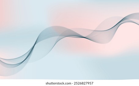 Soft gradient pastel background with light blue and pink tint, smooth flowing wavy line pattern