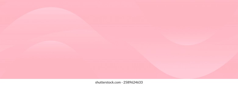 Soft gradient pastel waves simple background. Fluid glamour pattern in rose pink color, liquid lines in motion.