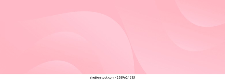 Soft gradient pastel waves simple background. Fluid glamour pattern in rose pink color, liquid lines in motion.