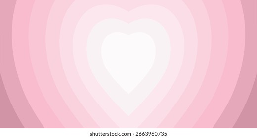 Un fondo de corazón rosa degradado suave que irradia hacia afuera transmite una sensación romántica y cálida de amor. Perfecto para una cubierta de la tarjeta de boda, el día de San Valentín, o el día de la madre.