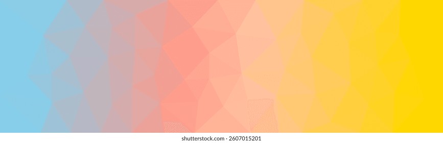 A soft gradient polygonal background blending pastel blue, pink, orange, and yellow hues, creating a calm and dreamy abstract design.

