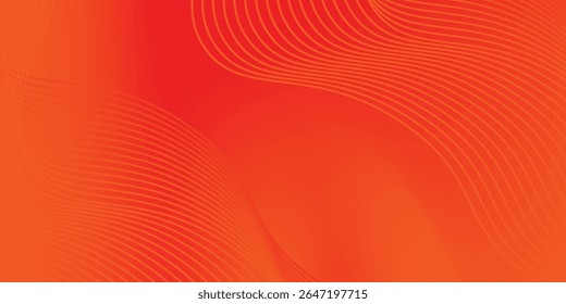 Soft gradient red, orange and yellow background with shining lines waves. vector eps10
