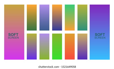 Soft Gradient Set Different Colors For Background. Design for Smartphone screen, mobile app Template, banner ,Wallpaper, background, flyer, Social media. Eps10