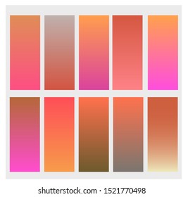 Soft Gradient Set Different Colors For Background. Design for Smartphone screen, mobile app Template, banner ,Wallpaper, background, flyer, Social media. Eps10