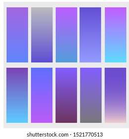 Soft Gradient Set Different Colors For Background. Design for Smartphone screen, mobile app Template, banner ,Wallpaper, background, flyer, Social media. Eps10