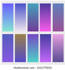 Soft Gradient Set Different Colors For Background. Design for Smartphone screen, mobile app Template, banner ,Wallpaper, background, flyer, Social media. Eps10