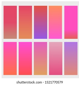 Soft Gradient Set Different Colors For Background. Design for Smartphone screen, mobile app Template, banner ,Wallpaper, background, flyer, Social media. Eps10