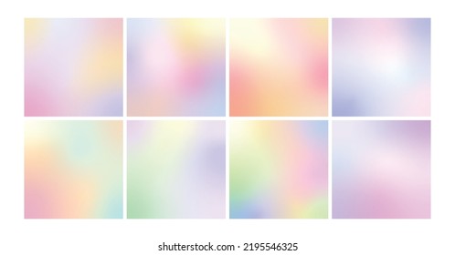 Soft gradient square background set  Pastel colors vector backdrop
