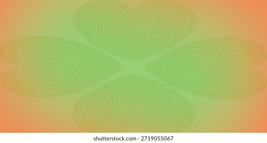 Un gradiente suave cambia de naranja a verde, formando un patrón geométrico sutil.