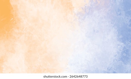 A soft gradient watercolor background transitioning from peach to light blue hues features delicate brush strokes creating a subtle texture. The overall mood is serene and peaceful.