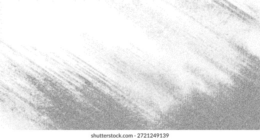 Textura de nuvem de grão macio, nevoeiro pontilhado monocromático com gradiente de tons suave, sombra de poeira clara sobreposição em fundo branco, ilustração de vetor