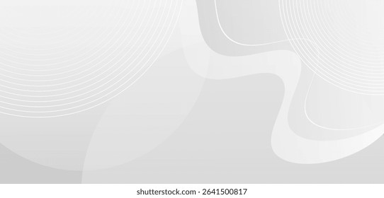 Soft gray abstract background. Visible geometric circle lines and wave pattern. Design elements. Vector EPS10. Futuristic tranding concept. 