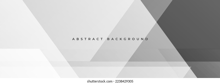 Weich graues abstraktes modernes Bannerdesign. Weißer, breiter, geometrischer abstrakter Hintergrund. Vektorgrafik